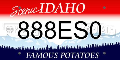 888ES0 Idaho License Plate