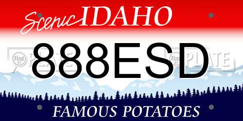 888ESD Idaho License Plate