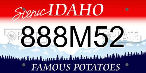 888M52 Idaho License Plate