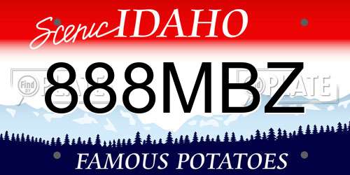888MBZ Idaho License Plate