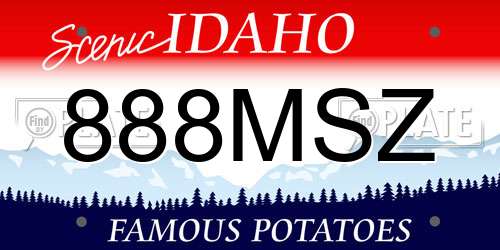 888MSZ Idaho License Plate