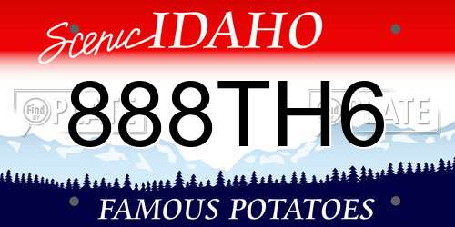 888TH6 Idaho License Plate