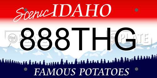 888THG Idaho License Plate