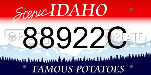 88922C Idaho License Plate