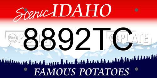 8892TC Idaho License Plate