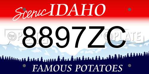 8897ZC Idaho License Plate