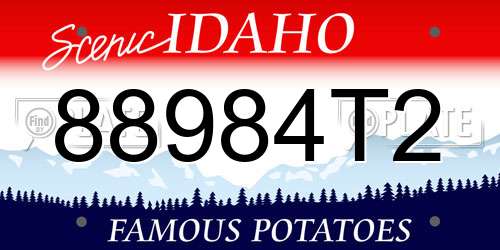 88984T2 Idaho License Plate