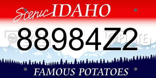 88984Z2 Idaho License Plate