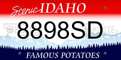 8898SD Idaho License Plate
