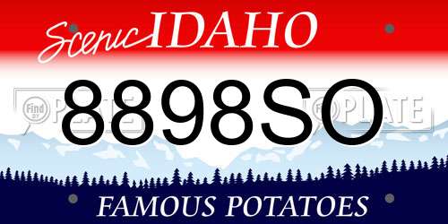 8898SO Idaho License Plate