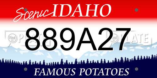 889A27 Idaho License Plate