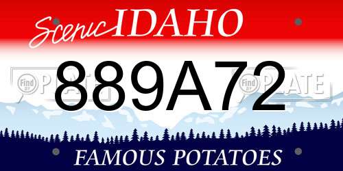 889A72 Idaho License Plate