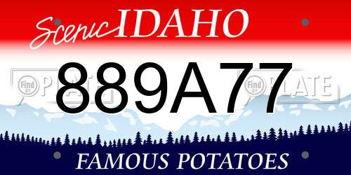 889A77 Idaho License Plate
