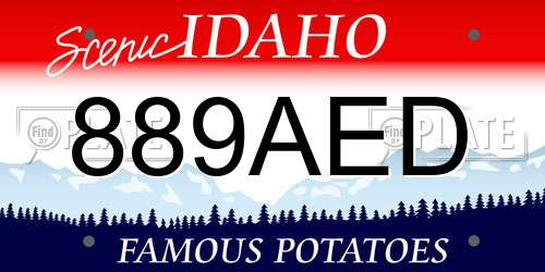 889AED Idaho License Plate