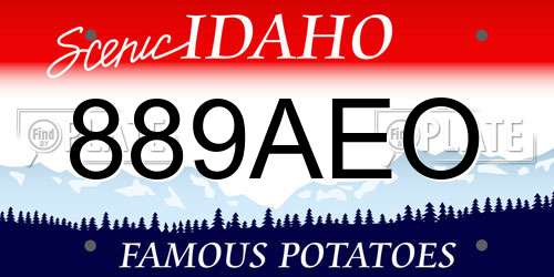 889AEO Idaho License Plate