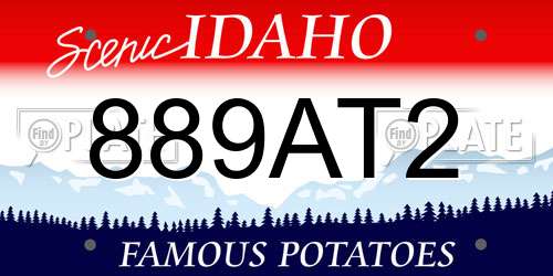 889AT2 Idaho License Plate