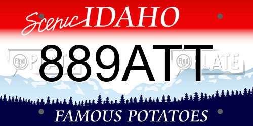 889ATT Idaho License Plate
