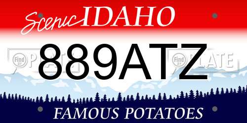 889ATZ Idaho License Plate