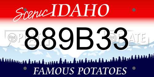 889B33 Idaho License Plate