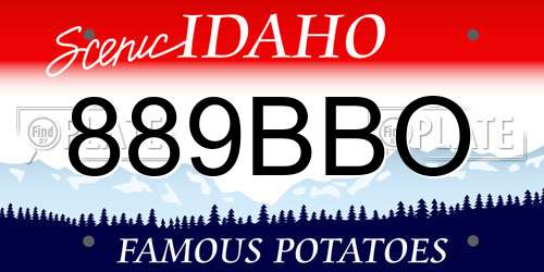 889BBO Idaho License Plate