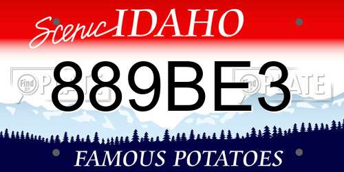 889BE3 Idaho License Plate