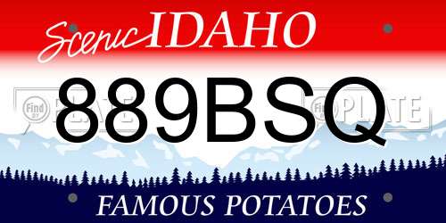 889BSQ Idaho License Plate