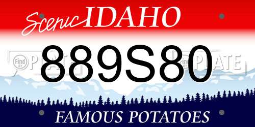 889S80 Idaho License Plate