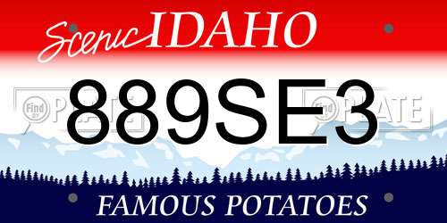 889SE3 Idaho License Plate