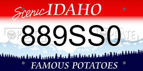 889SS0 Idaho License Plate