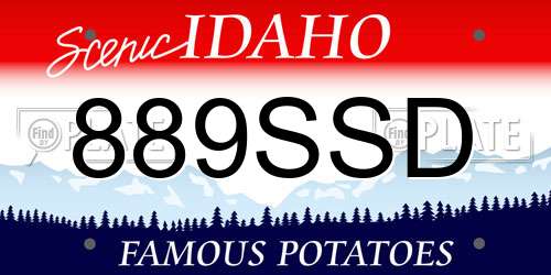 889SSD Idaho License Plate