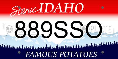 889SSO Idaho License Plate