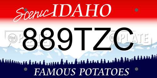 889TZC Idaho License Plate