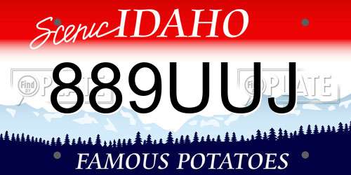 889UUJ Idaho License Plate
