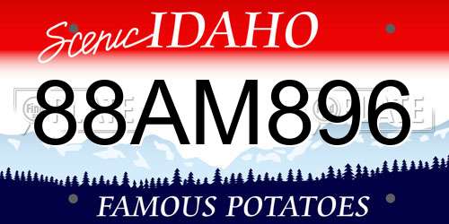 88AM896 Idaho License Plate
