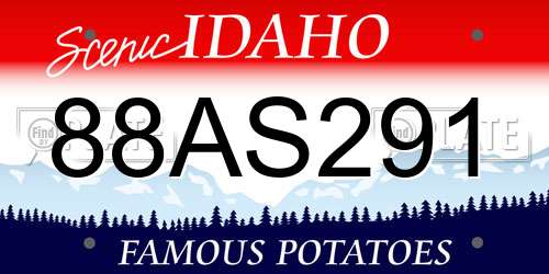 88AS291 Idaho License Plate