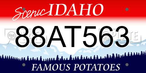 88AT563 Idaho License Plate