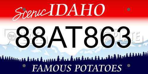 88AT863 Idaho License Plate