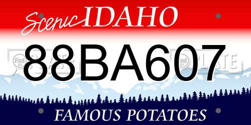 88BA607 Idaho License Plate