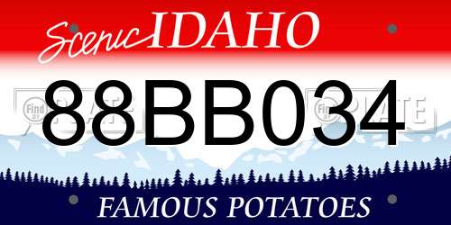 88BB034 Idaho License Plate