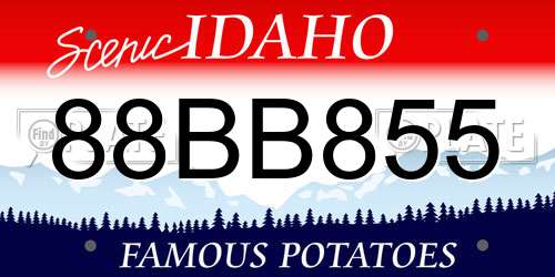 88BB855 Idaho License Plate