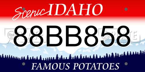 88BB858 Idaho License Plate
