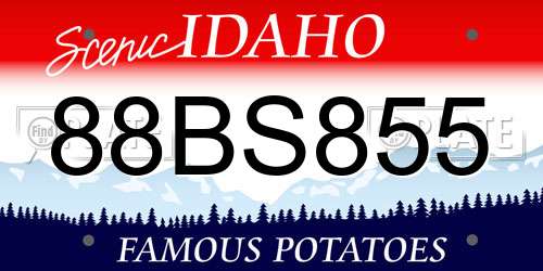 88BS855 Idaho License Plate
