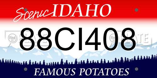 88CI408 Idaho License Plate
