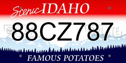 88CZ787 Idaho License Plate