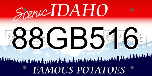 88GB516 Idaho License Plate