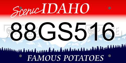88GS516 Idaho License Plate
