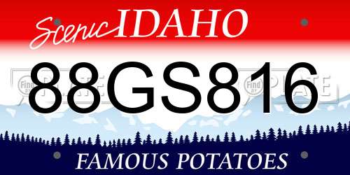 88GS816 Idaho License Plate