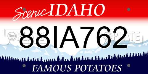 88IA762 Idaho License Plate