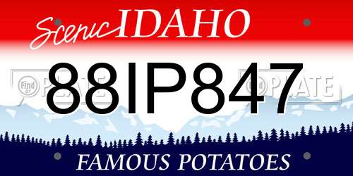 88IP847 Idaho License Plate