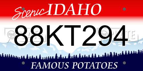 88KT294 Idaho License Plate